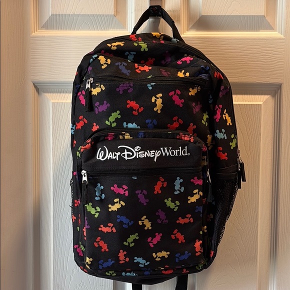 Disney Handbags - Walt Disney World Parks Mickey Mouse MultiColor Silhouettes Logo Backpack LARGE